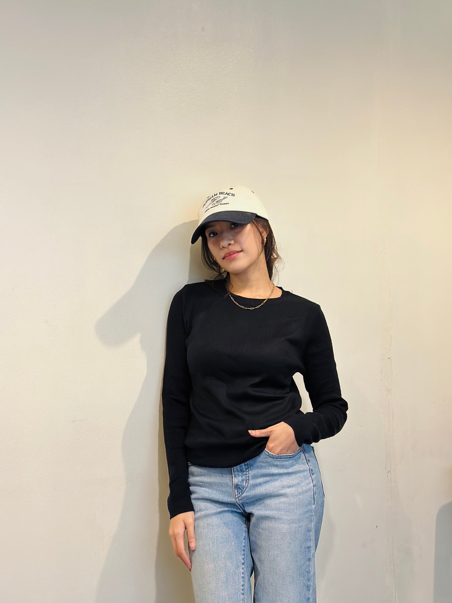 Black Bonnie Knit Ribbed Knit Sweater