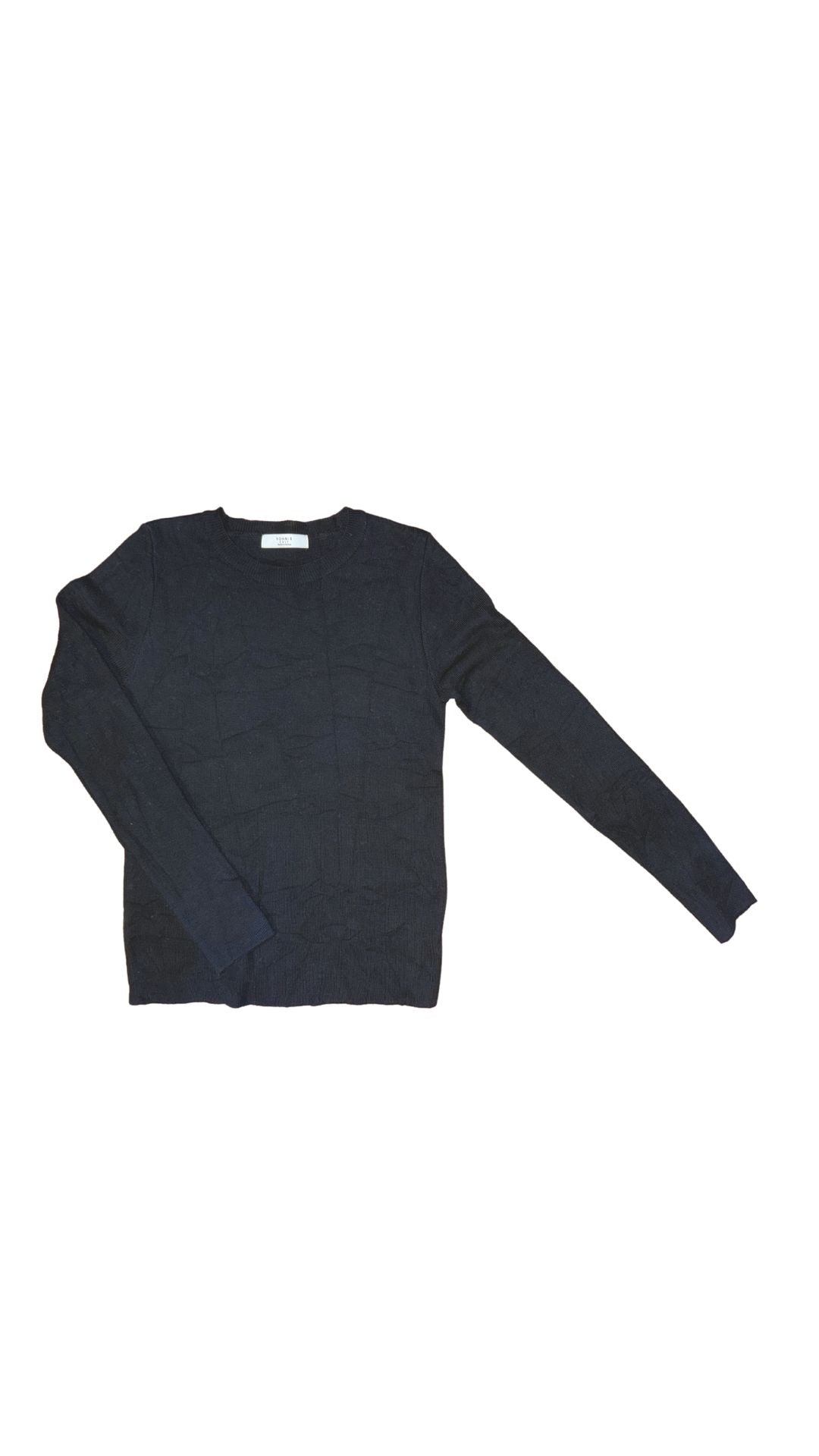 Black Bonnie Knit Ribbed Knit Sweater